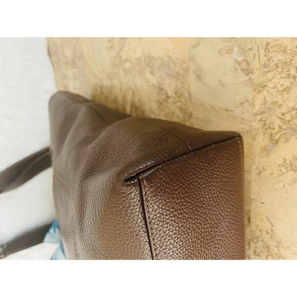 Vintage Coach brown Hamilton pebble leather shoulder bag tote Serial F14683 - Picture 8 of 10